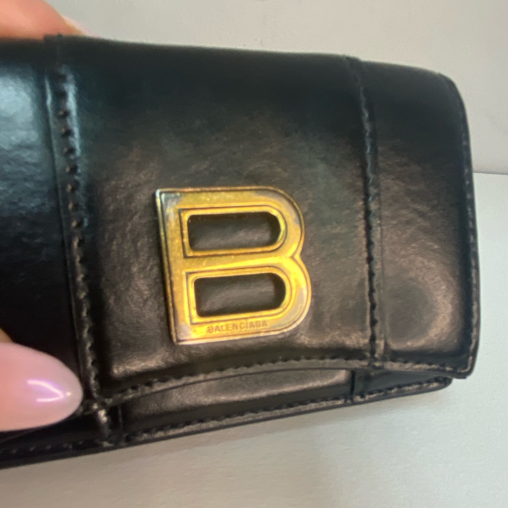 Balenciaga Black Wallet with Gold Logo - Picture 2 of 14